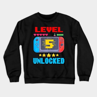 5th Birthday Level 5 Video Birthday Crewneck Sweatshirt